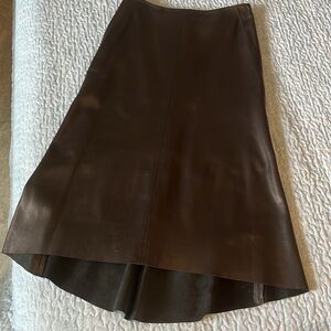 NWOT LEATHER DKNY chocolate brown  SKIRT